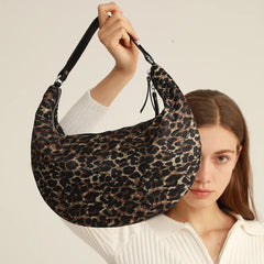Winter Half Moon Padded Tote Shoulder Bag High Quailty Ladies Handbags