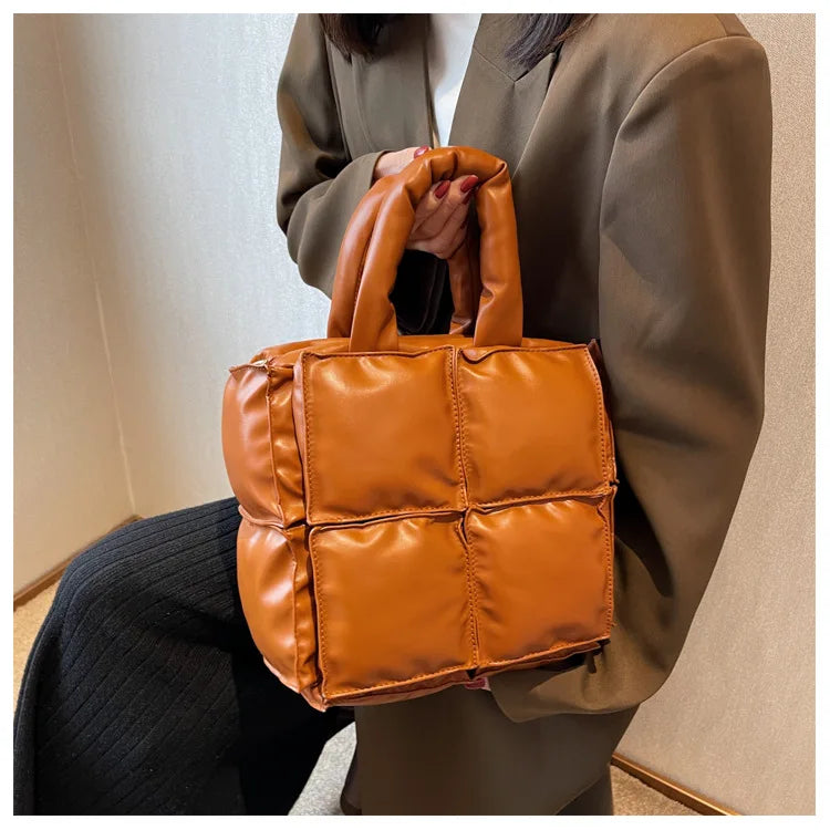 Quilted Soft Leather Shoulder Crossbody Bag for Women