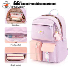 Women Backpack Contrast Travel Rucksack