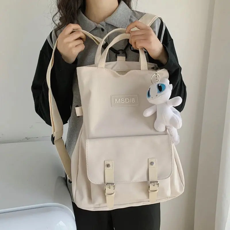 Nylon Crossbody Shoulder Bag Large Capacity Handbag Backpack for Women