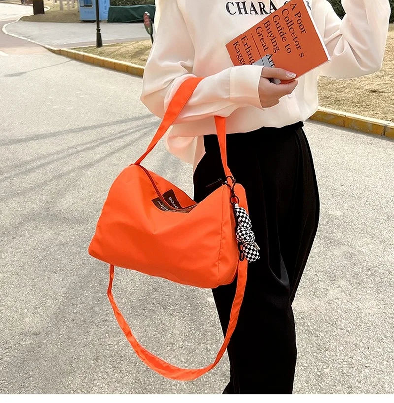 Women Canvas Messenger Bag Large Capacity Shoulder Bag Casual Zipper