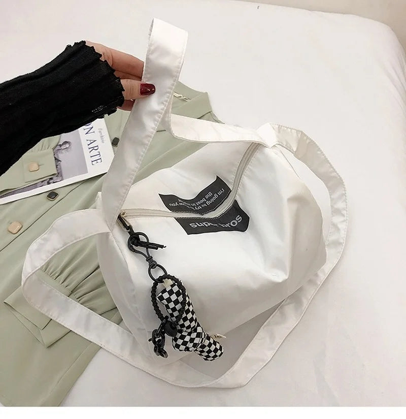 Women Canvas Messenger Bag Large Capacity Shoulder Bag Casual Zipper