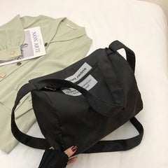 Women Canvas Messenger Bag Large Capacity Shoulder Bag Casual Zipper