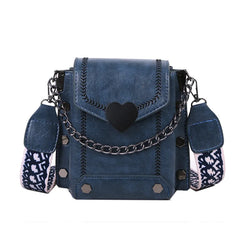 Women Chain Love Heart Shoulder Messenger Cross Body Bags
