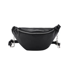 Women Leather Chain Waist Bag Fanny Pack Crossbody Chest Bag