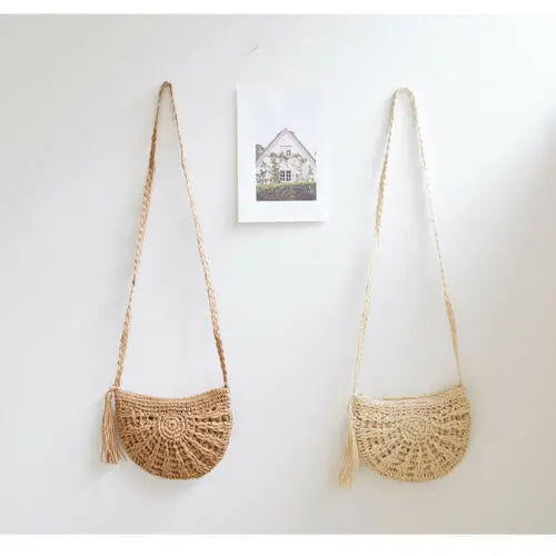 Women Straw Rattan Hot Shoulder Bag Crossbody Handbag Lady Mini Bags