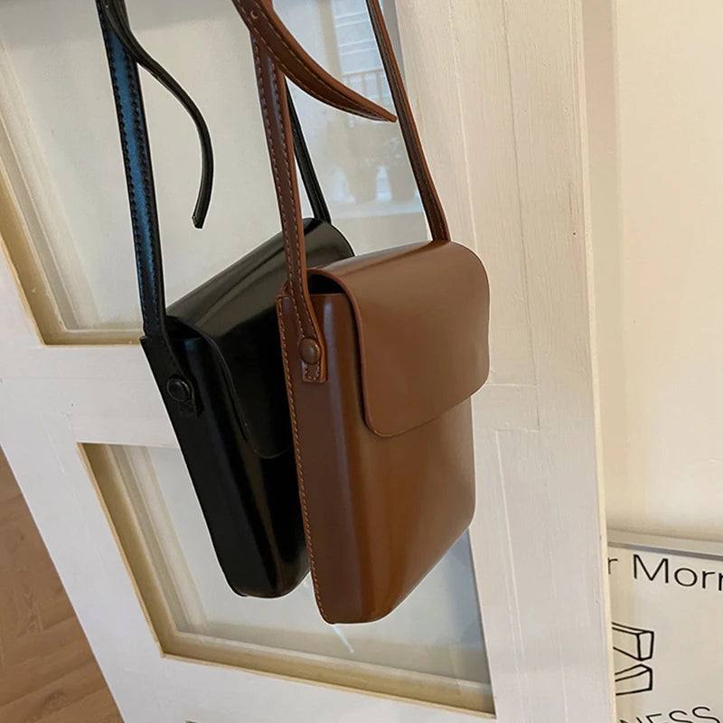 Women Pu Leather Shoulder Bag Large Capacity Crossbody Solid Flap Purse