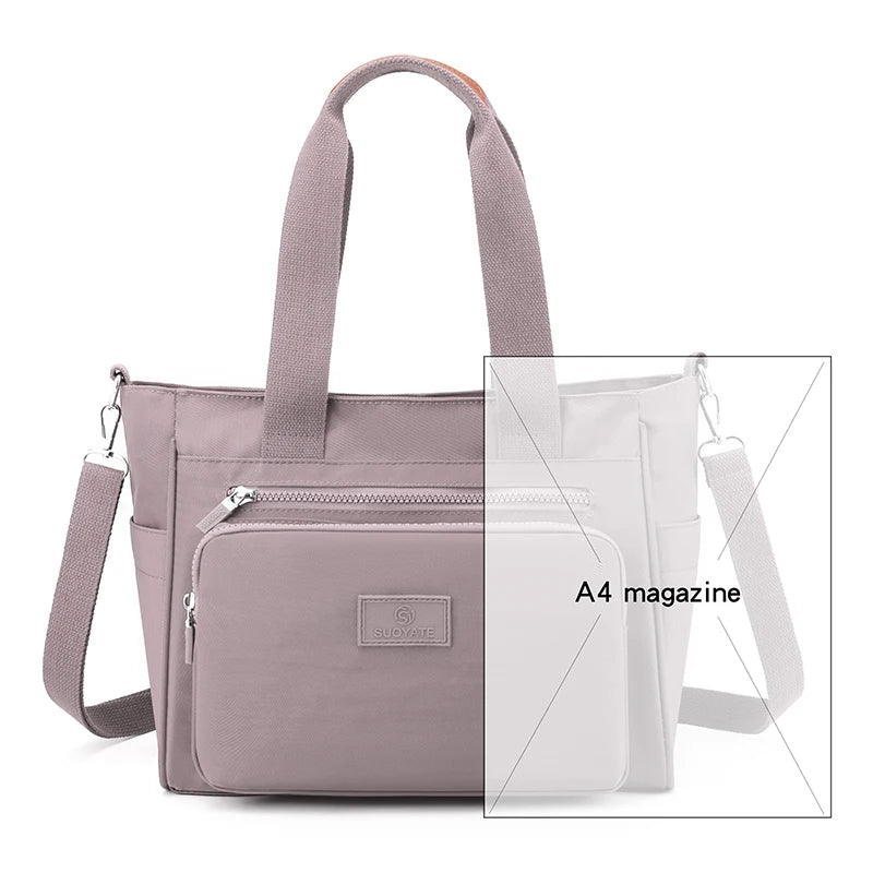 Waterproof Oxford Tote Shoulder Bag Large Capacity Top-handle Messenger Bag