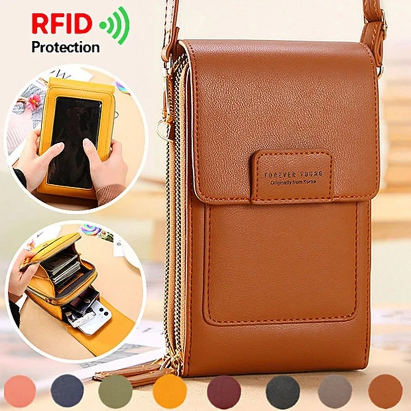 Women Handbags Transparent Touch Screen Cell Phone Purse Crossbody Shoulder S