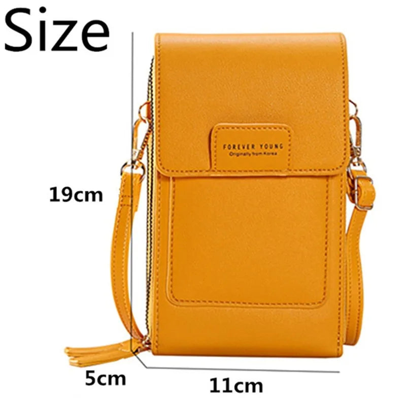 Women Handbags Transparent Touch Screen Cell Phone Purse Crossbody Shoulder S