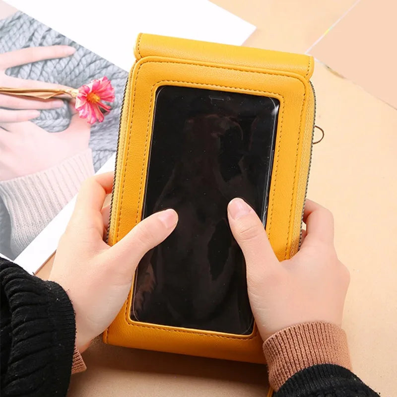 Women Handbags Transparent Touch Screen Cell Phone Purse Crossbody Shoulder S