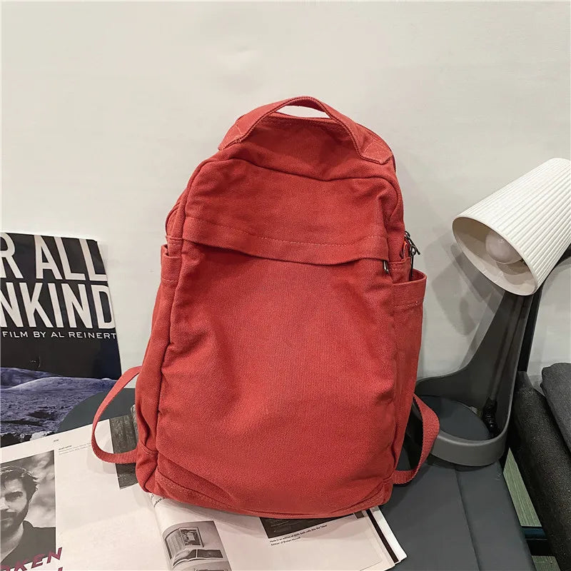 Harajuku Backpack Outdoor Travel Rucksack Retro Solid Daypack Girls Schoolbag