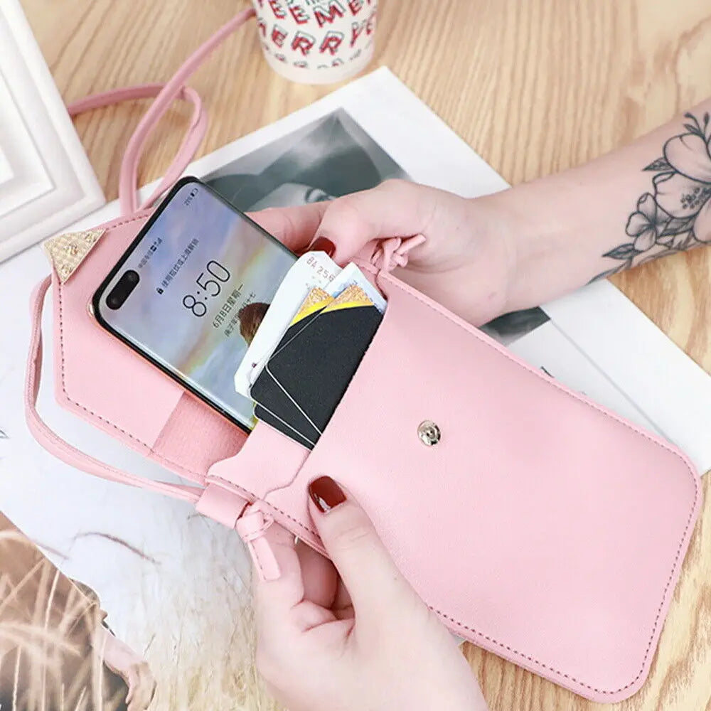 Women PU Leather Crossbody Handbags Mobile Phone Shoulder Bags