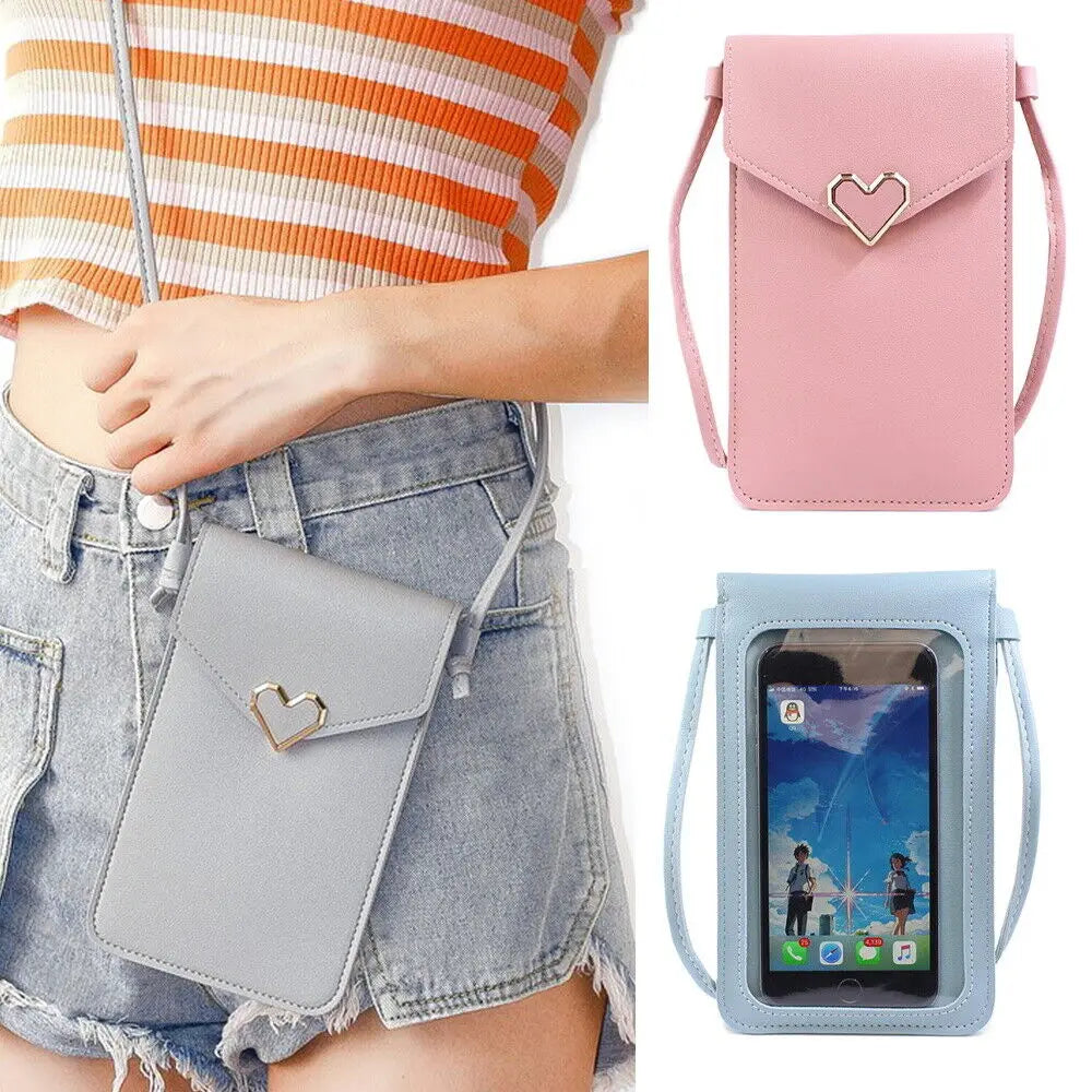 Women PU Leather Crossbody Handbags Mobile Phone Shoulder Bags