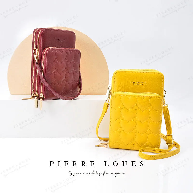 Women Phone Shoulder Bag High Female Crossbody Bags Love PU Leather Handbag