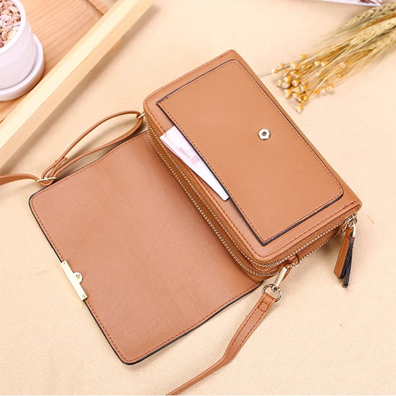 Women Pu Leather Handbags Large Capacity Crossbody Bags Ladies Phone Purse