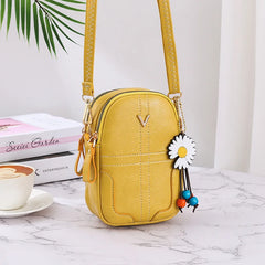 Soft Leather Zipper Crossbody Bag Large Capacity Single Shoulder Wallet