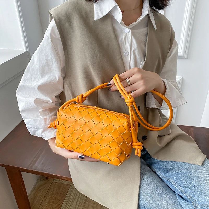 Women Woven Bag Messenger Shoulder Bag Female Handbag