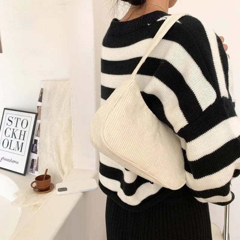 Corduroy Retro Small Shoulder Handbag for Women
