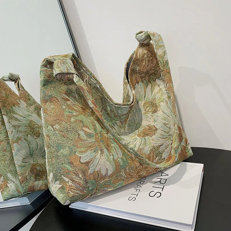 Canvas Shopper Print Handbags Large Crossbody Tote Shoulder Bags