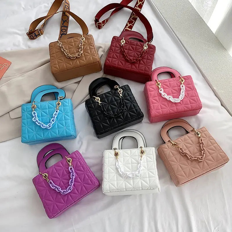 Small Square Cross Bag PU Leather Light Bags for Women