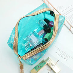 Transparent Portable Cosmetic Bag Large Capacity Storage Lightweight