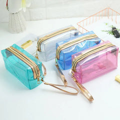 Transparent Portable Cosmetic Bag Large Capacity Storage Lightweight
