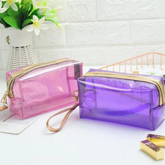 Transparent Portable Cosmetic Bag Large Capacity Storage Lightweight