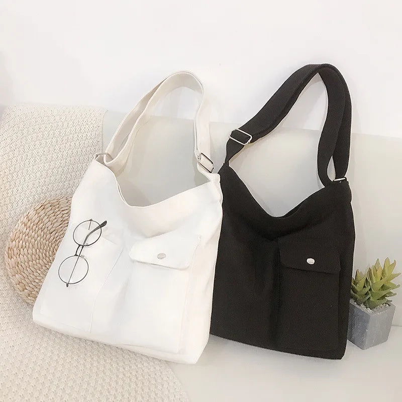 Canvas Crossbody Shoulder Bag Women's Casual Tote Large Capacity