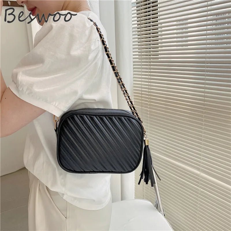 Women's Tassel Messenger Shoulder Bag Cross Body Bag