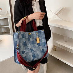 Women's Casual Crossbody Bag Retro Tide Shoulder Denim Print Handbag