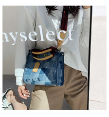 Women's Casual Crossbody Bag Retro Tide Shoulder Denim Print Handbag