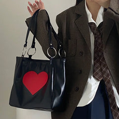 Women's Retro Love Shoulder Bag Handbag Large Capacity