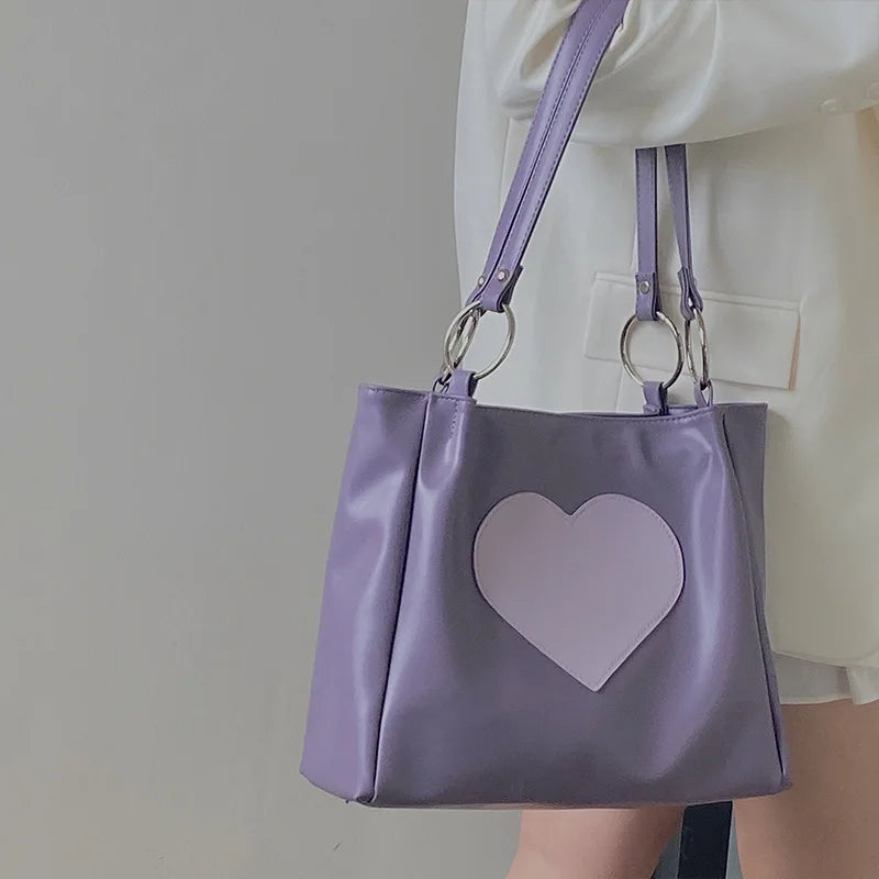 Women's Retro Love Shoulder Bag Handbag Large Capacity