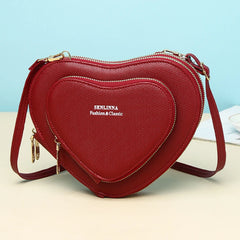 Heart Shape Crossbody Shoulder Bag Large Capacity PU Handbag