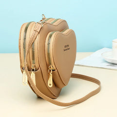 Heart Shape Crossbody Shoulder Bag Large Capacity PU Handbag