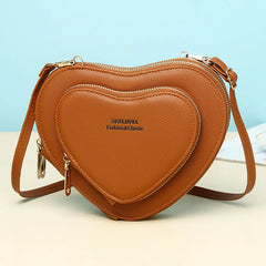 Heart Shape Crossbody Shoulder Bag Large Capacity PU Handbag