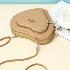 Heart Shape Crossbody Shoulder Bag Large Capacity PU Handbag