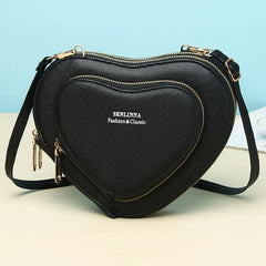 Heart Shape Crossbody Shoulder Bag Large Capacity PU Handbag