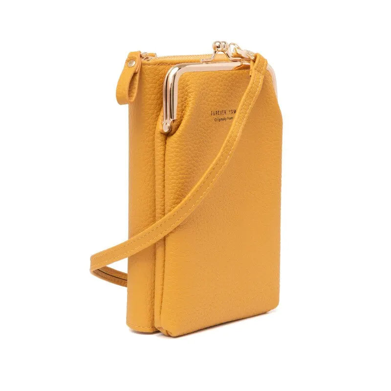 Women's Mobile Phone Bag and Litchi Grain Solid Straddle Bag