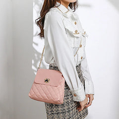 Women's One Shoulder Chain Bag Rhombic Pattern Crossbody Small Square Bag