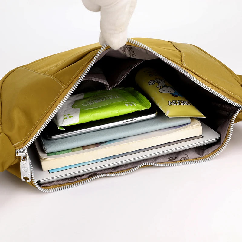 Women's Crescent Shoulder Bag CrossBody Nylon Handbag