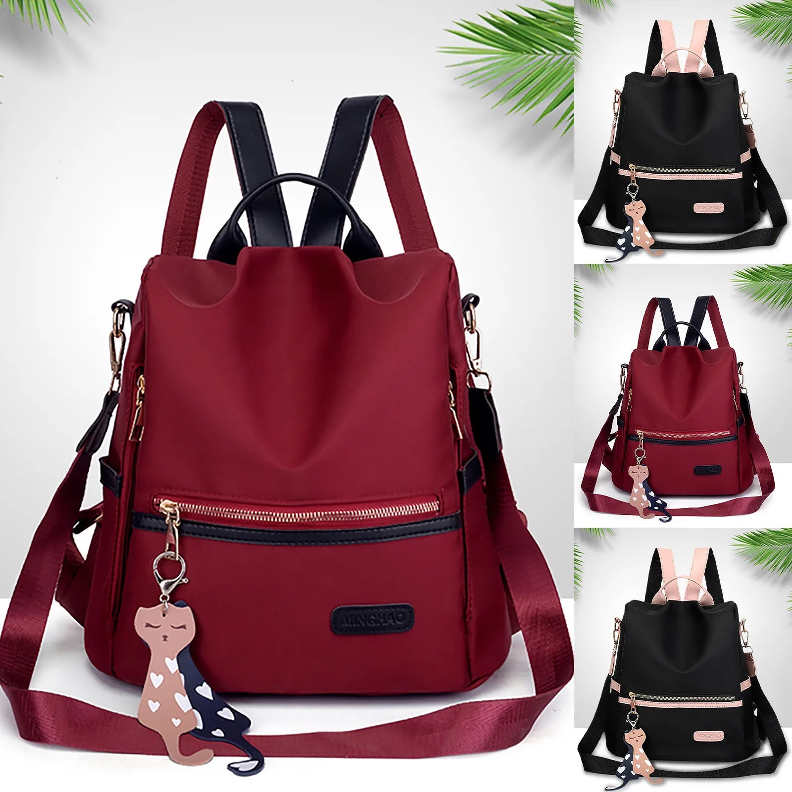 Women's Travel Waterproof Backpack Laptop Bag 18x14x8