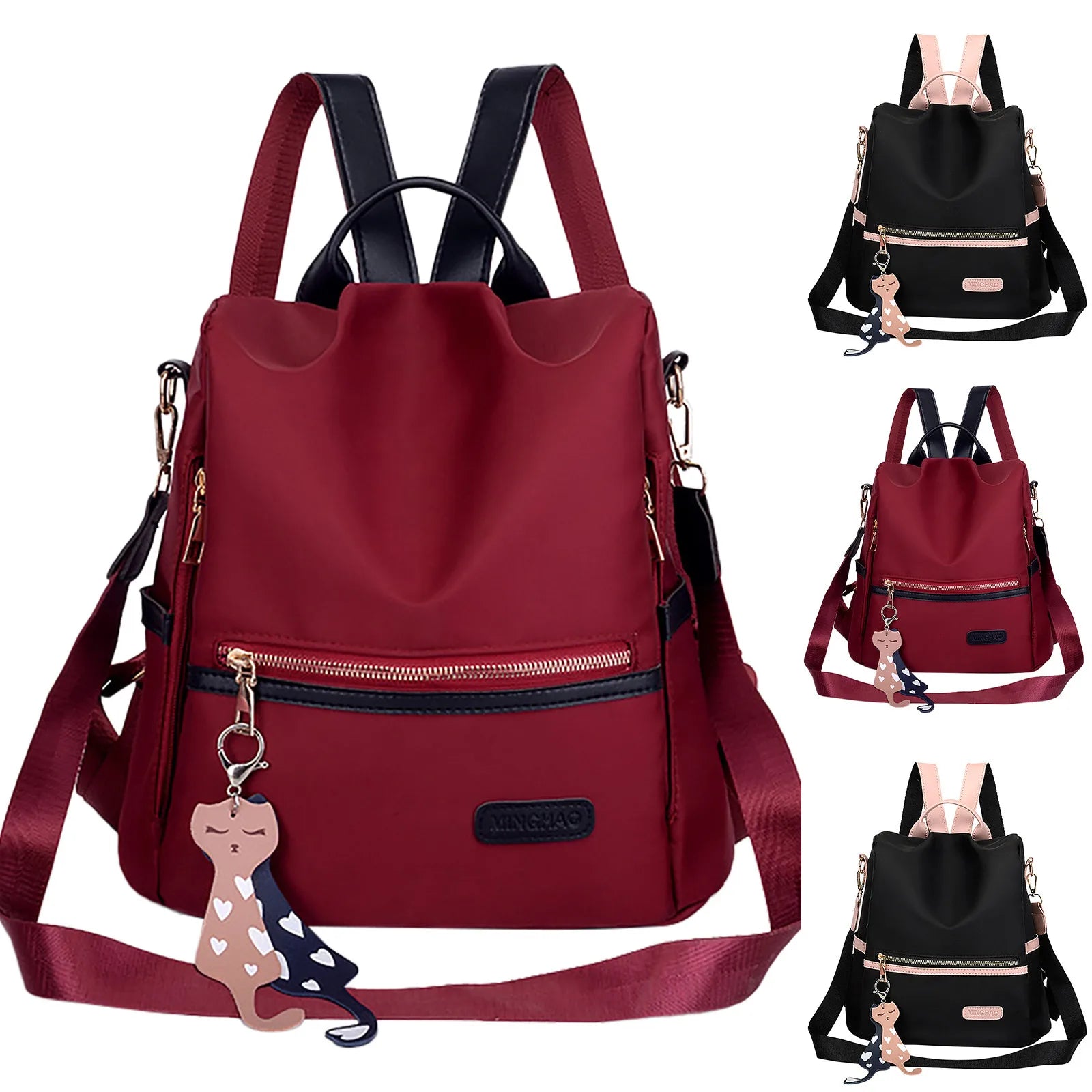Women's Travel Waterproof Backpack Laptop Bag 18x14x8