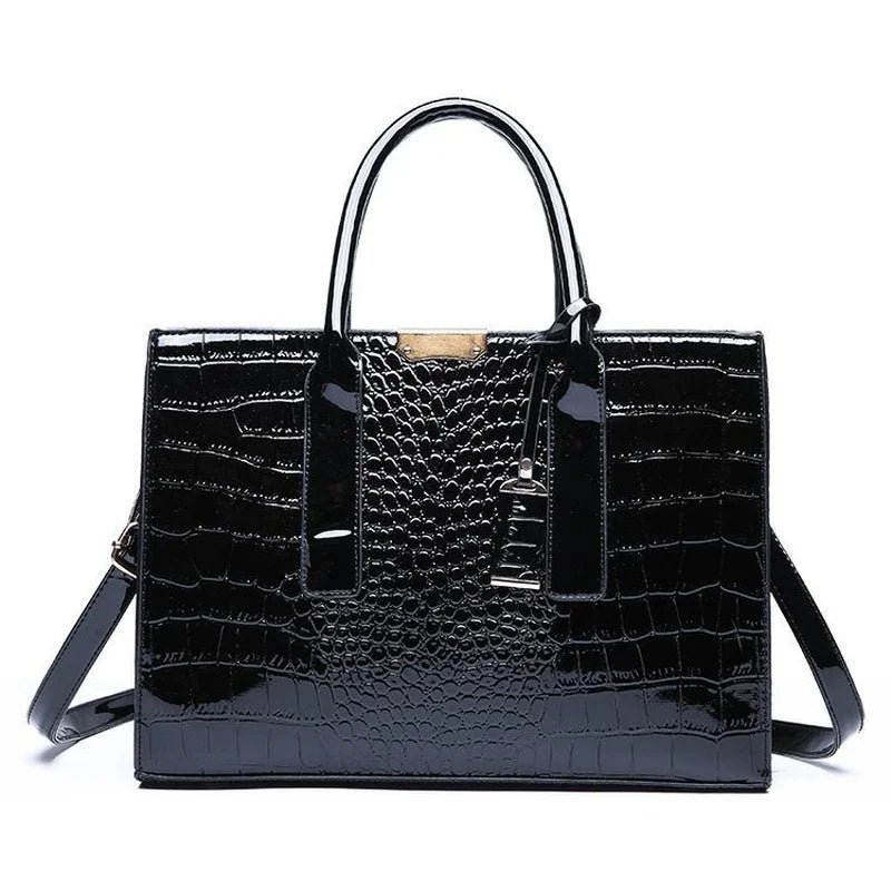 Crocodile Pattern Handbag European American Shoulder Tote Bag Women