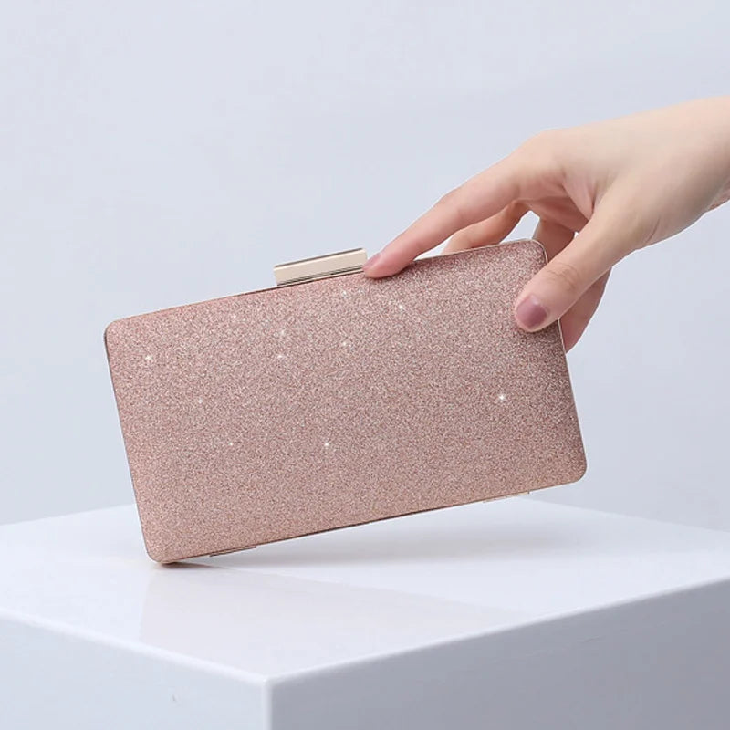 Champagne Evening Clutch Retro Bling Shoulder Bag for Wedding