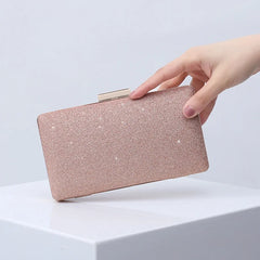 Champagne Evening Clutch Retro Bling Shoulder Bag for Wedding