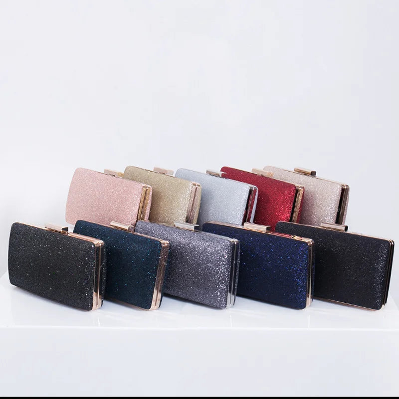 Champagne Evening Clutch Retro Bling Shoulder Bag for Wedding