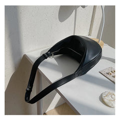 Women Dumpling Shoulder Bag Wide Strap Handbag