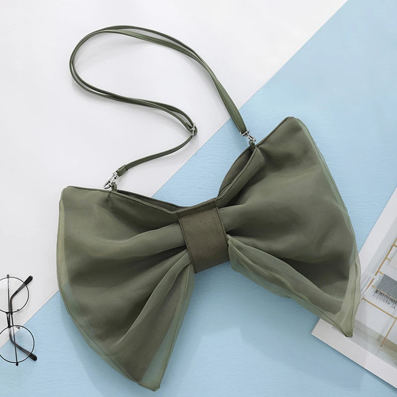 Japanese Bow Knot Canvas Handbag Purse